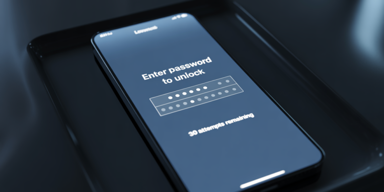 Enter Password to Unlock 30 30 Attempts Remaining