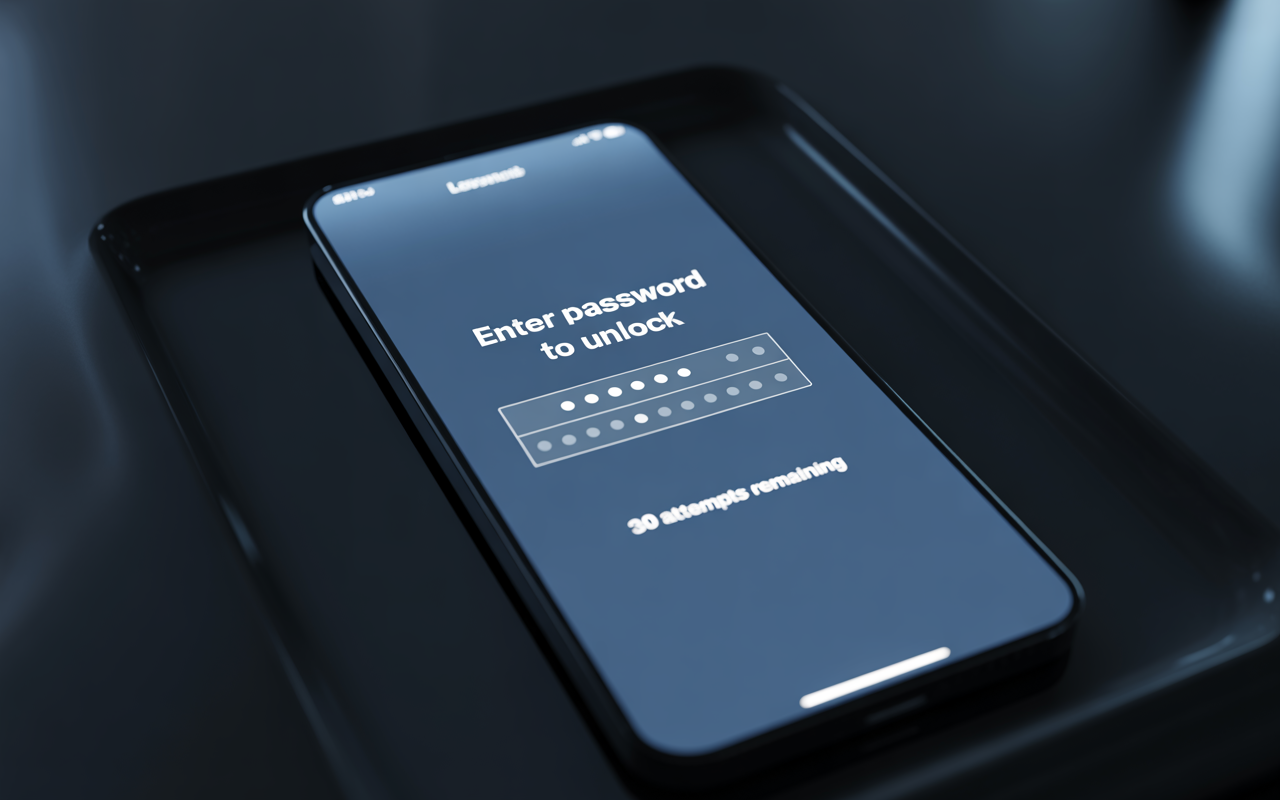 Enter Password to Unlock 30 30 Attempts Remaining